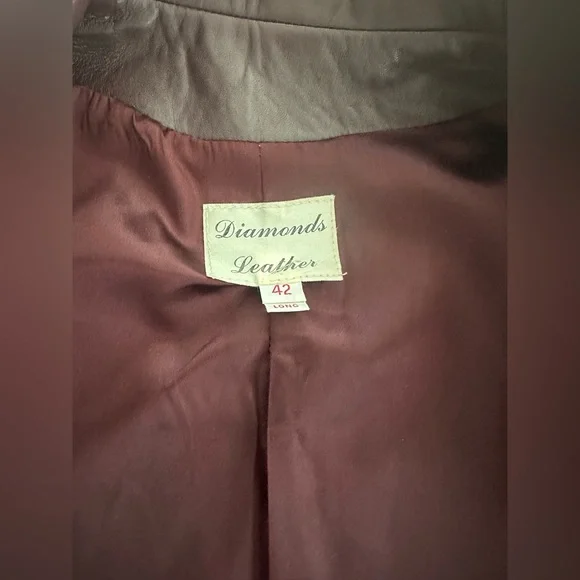 Vintage Diamond Leather Oversized Blazer – Burgundy Oxblood – 90s Slouchy Fit